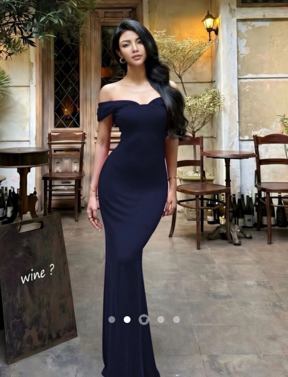 Gathered Cocktail Dress // Navy