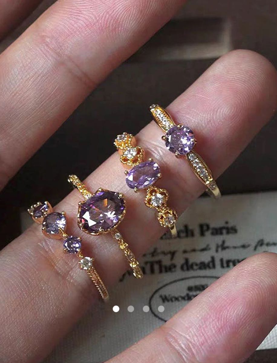 Ring Set 015 // Gold-Purple