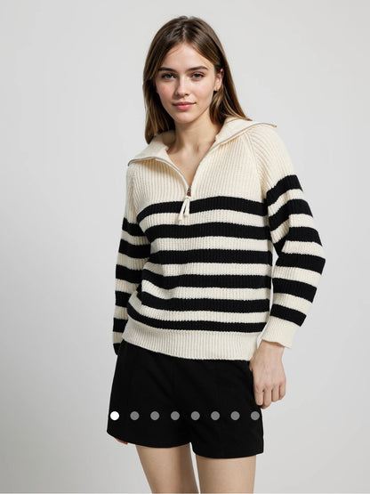 Zipper Knit Pullover // Apricot