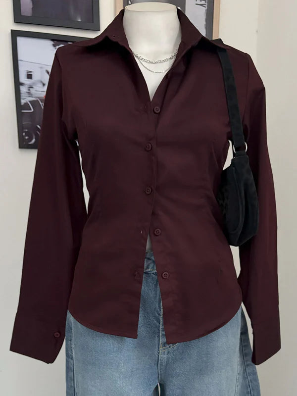 Long Sleeve Shirt // Chocolate Brown