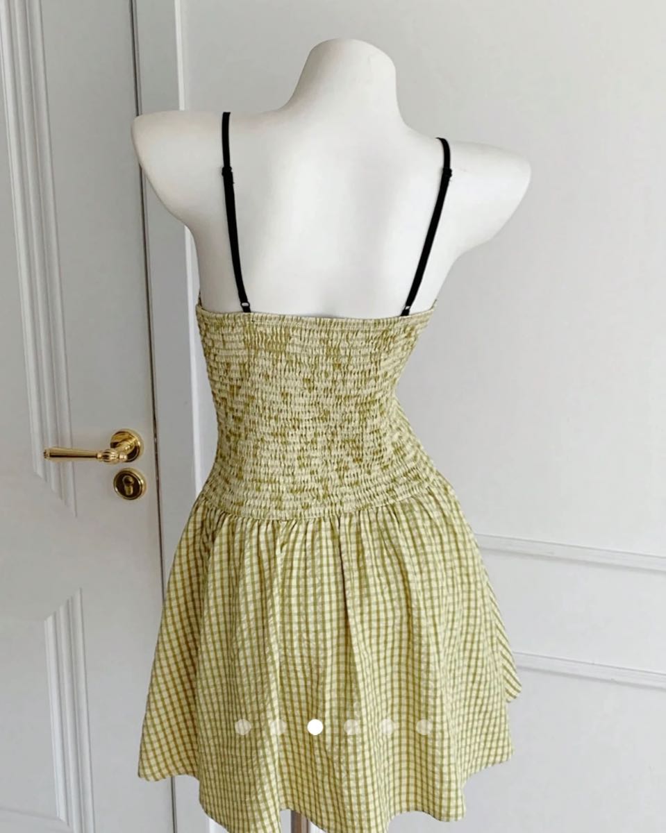 Bow A-Line Dress // Green