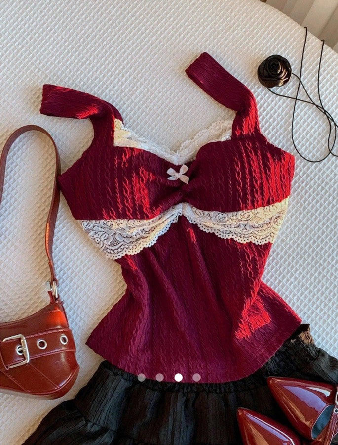 Texured Tank Top // Burgundy