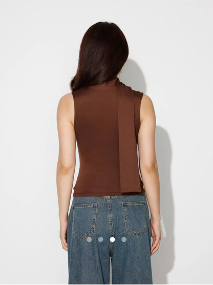 Cowl Neck Top // Brown