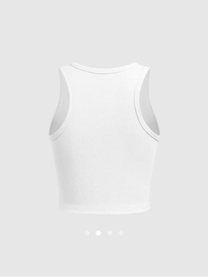 Crop Tank Top (Slightly Sheer) // White