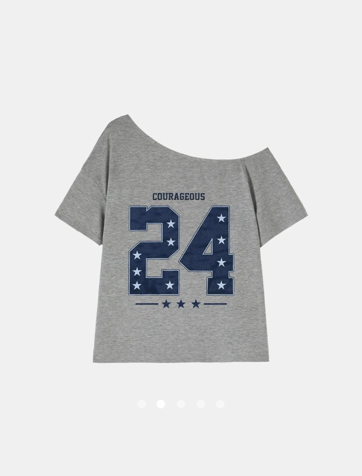 Y2K One Shoulder Tee // Grey-Blue