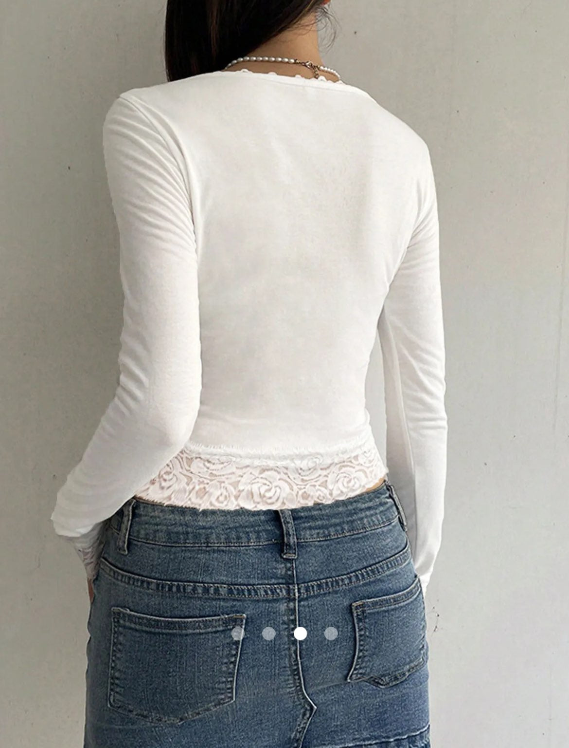 Lace Trimmed Top 002 // White