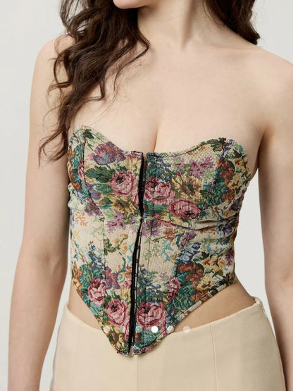 Floral Tube Top // Olive