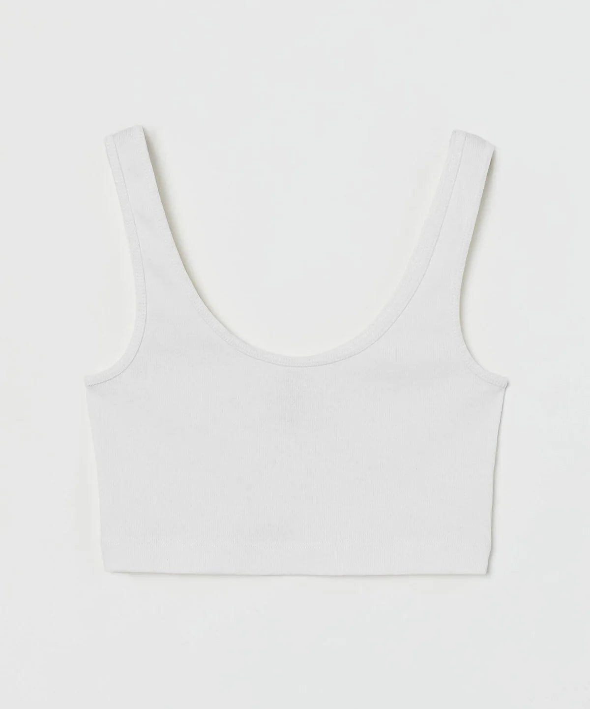 TheBTclub // Ribbed Crop Top - White