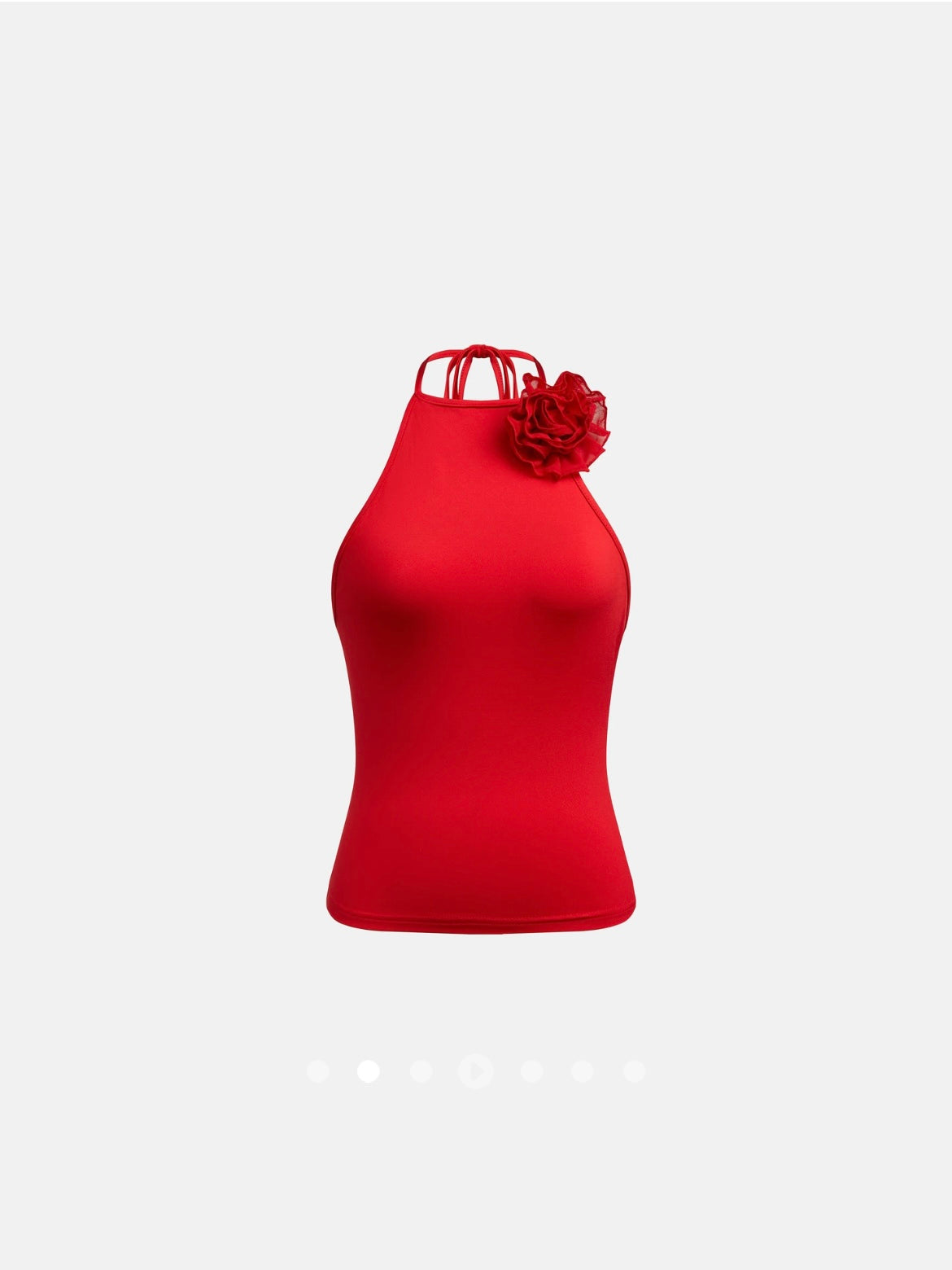 Applique Halter Top // Red