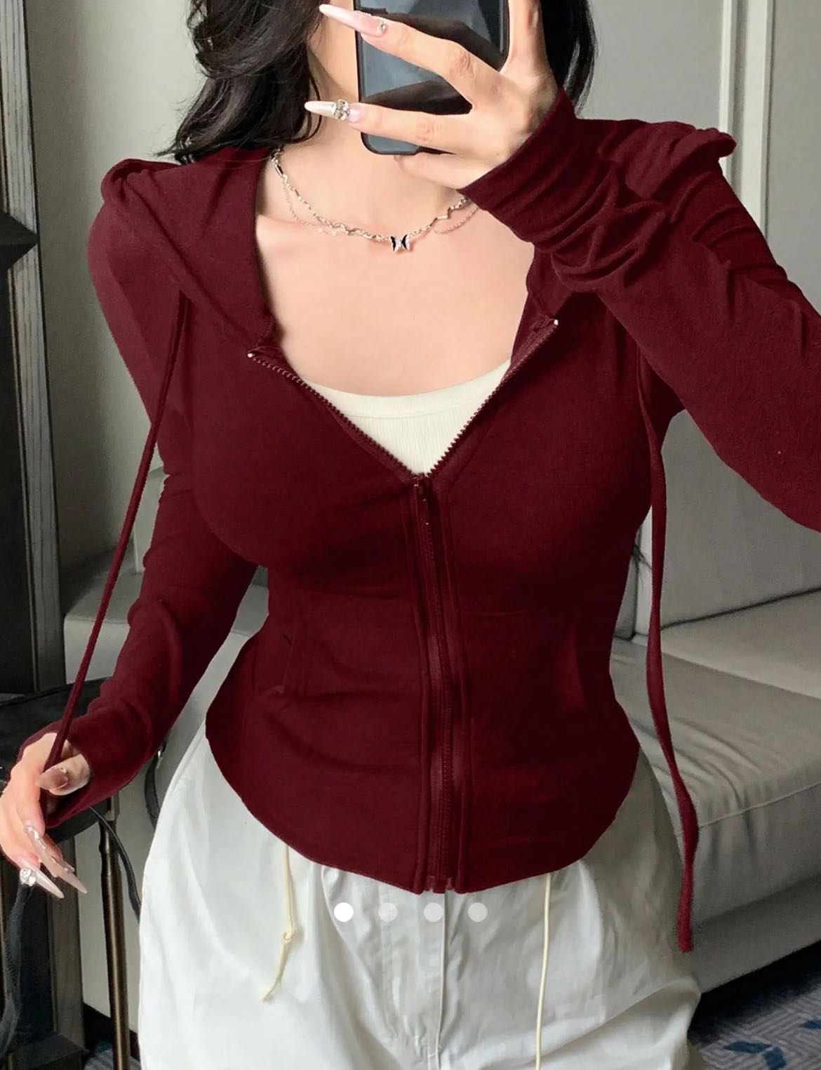 Solid Color Hoodie // Burgundy