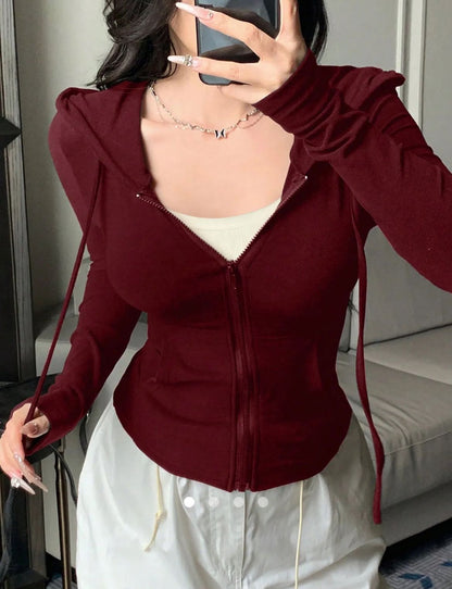 Solid Color Hoodie // Burgundy