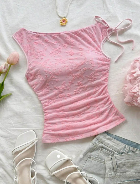 Asymmetric Tank Top // Pink