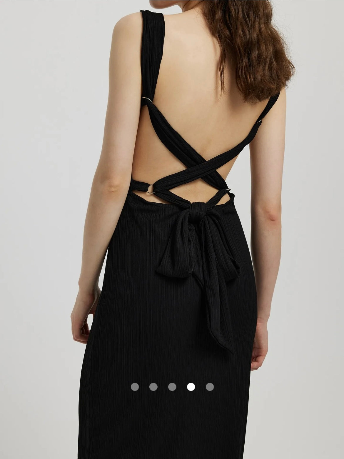 Square Neck Backless Dress // Black