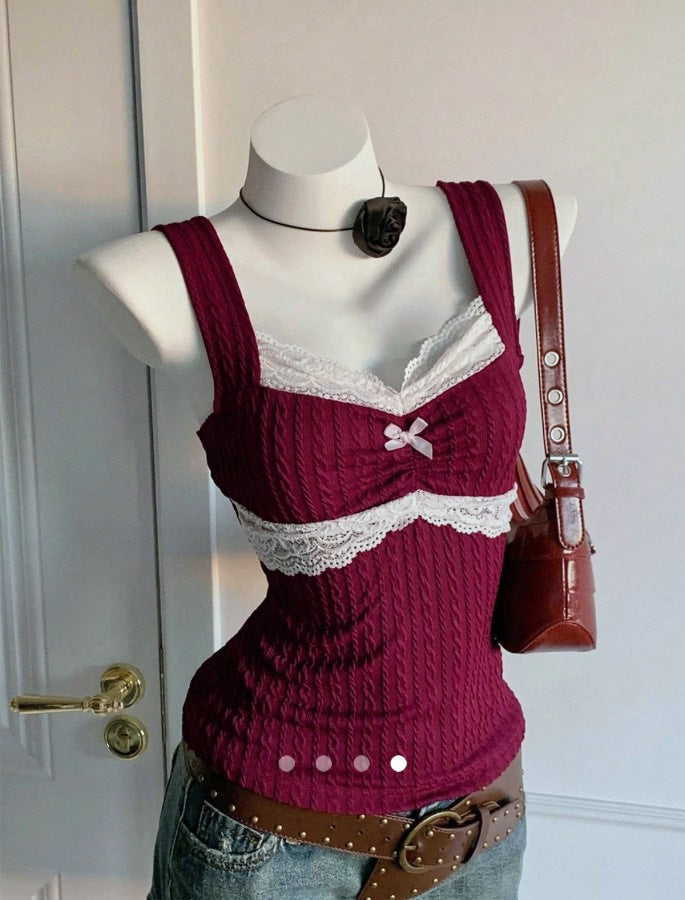 Texured Tank Top // Burgundy