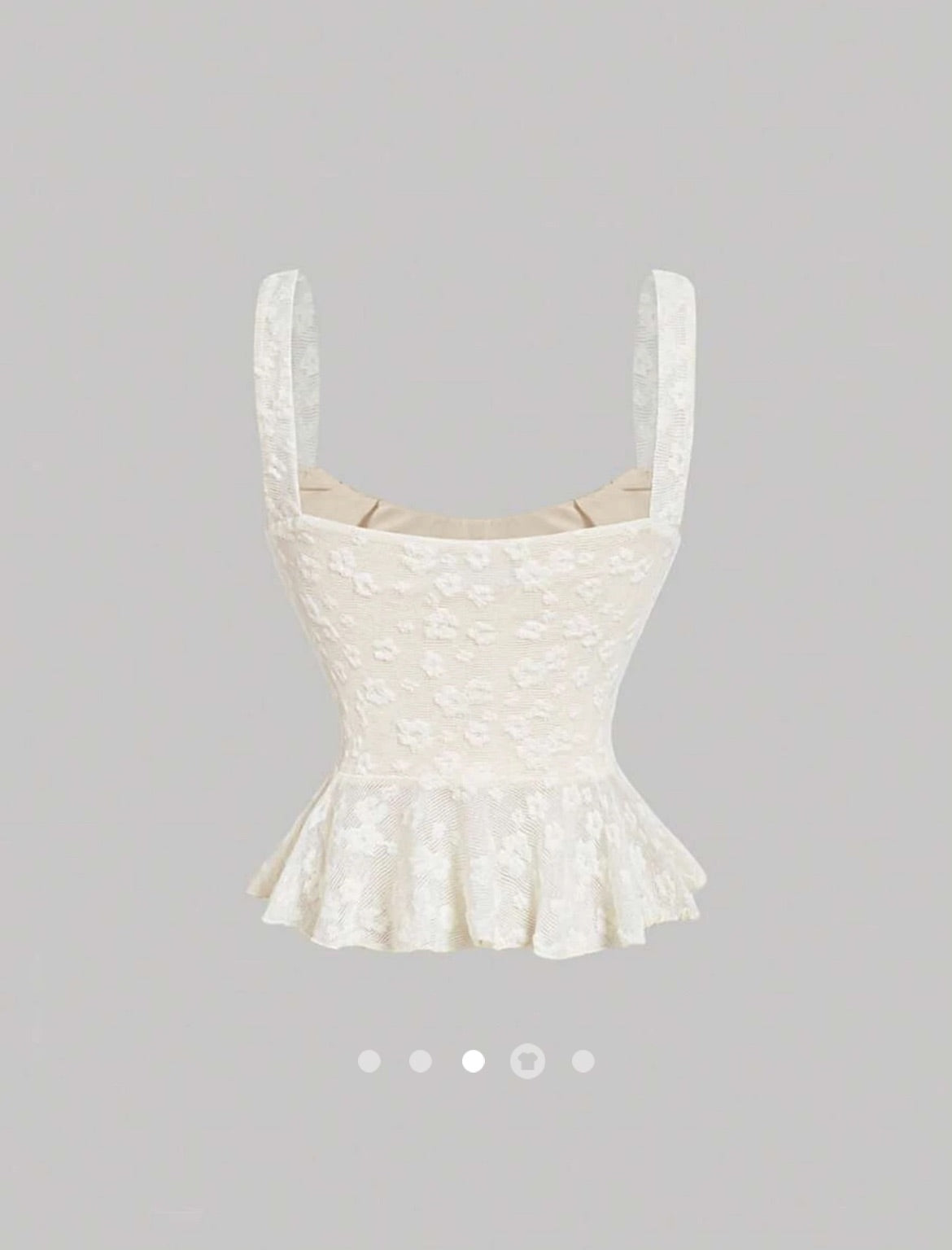 Romantic Lace Peplum Top // Beige