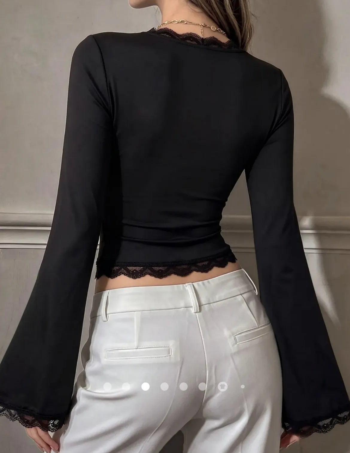 Lace Trimmed Top 005 // Black