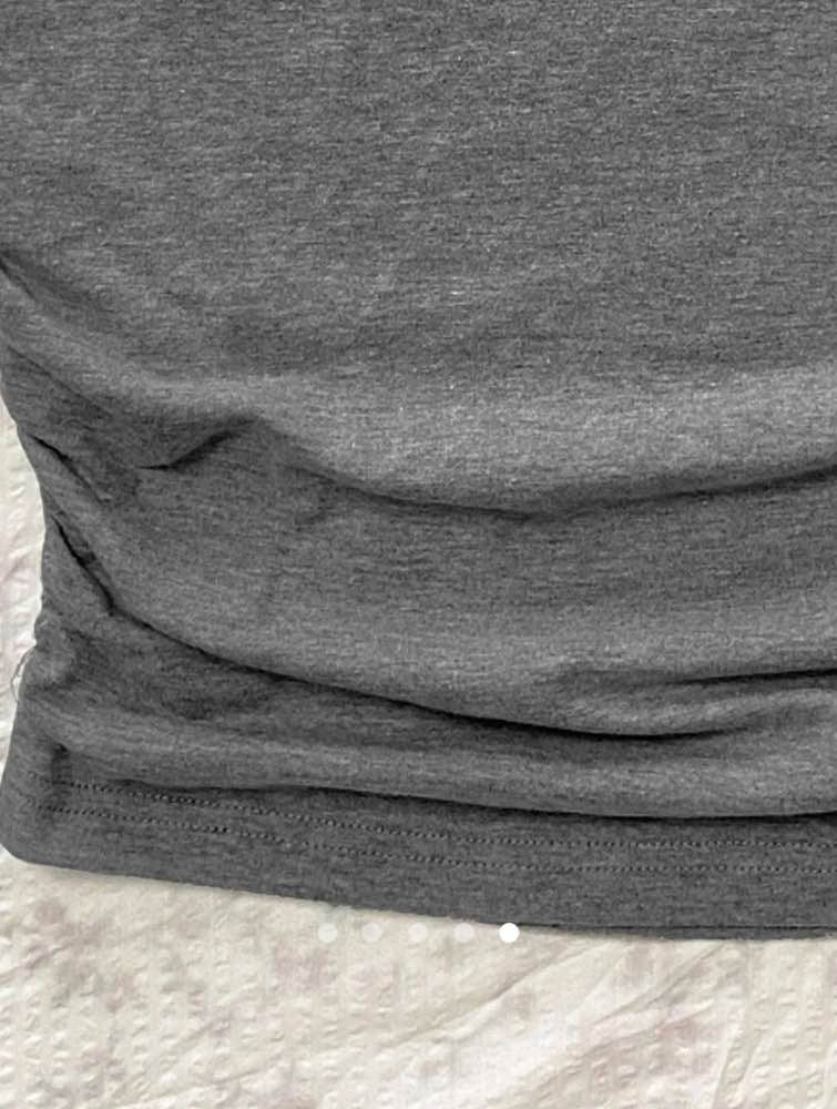 Letter Print Off Shoulder T-Shirt // Grey