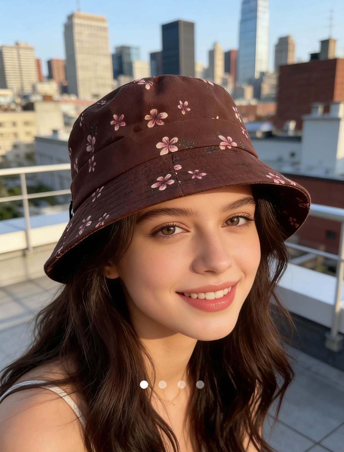 Flower Bucket Hat // Brown