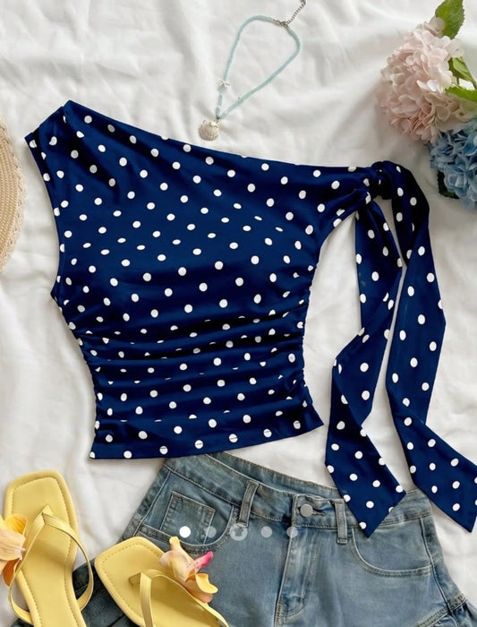 Gathered Tank Top // Navy
