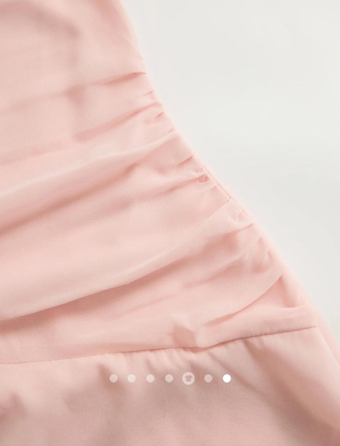 Ruffle Bodycon Dress // Pink