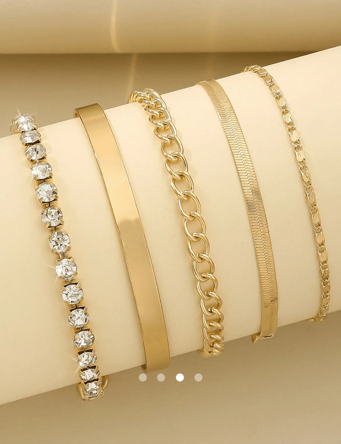 Rhinestone Bracelet Set 004 // Gold