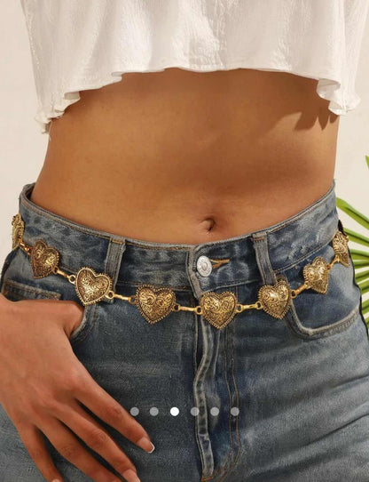 Heart Waist Chain Belt 001 // Gold