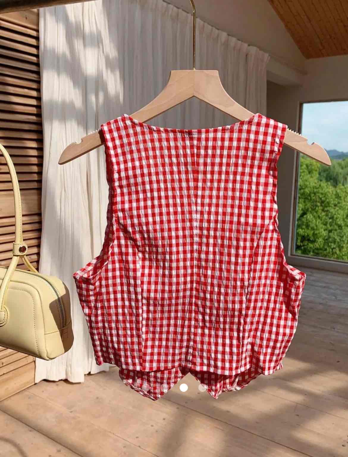 Gingham Top // Red