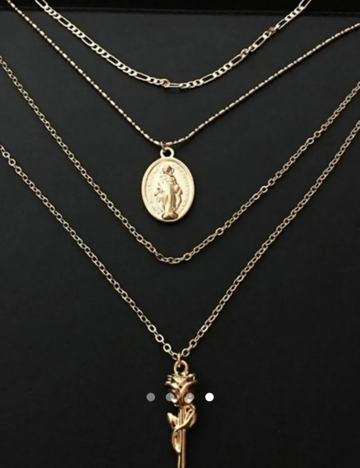 Flower Multi Layer Necklace 031 // Gold