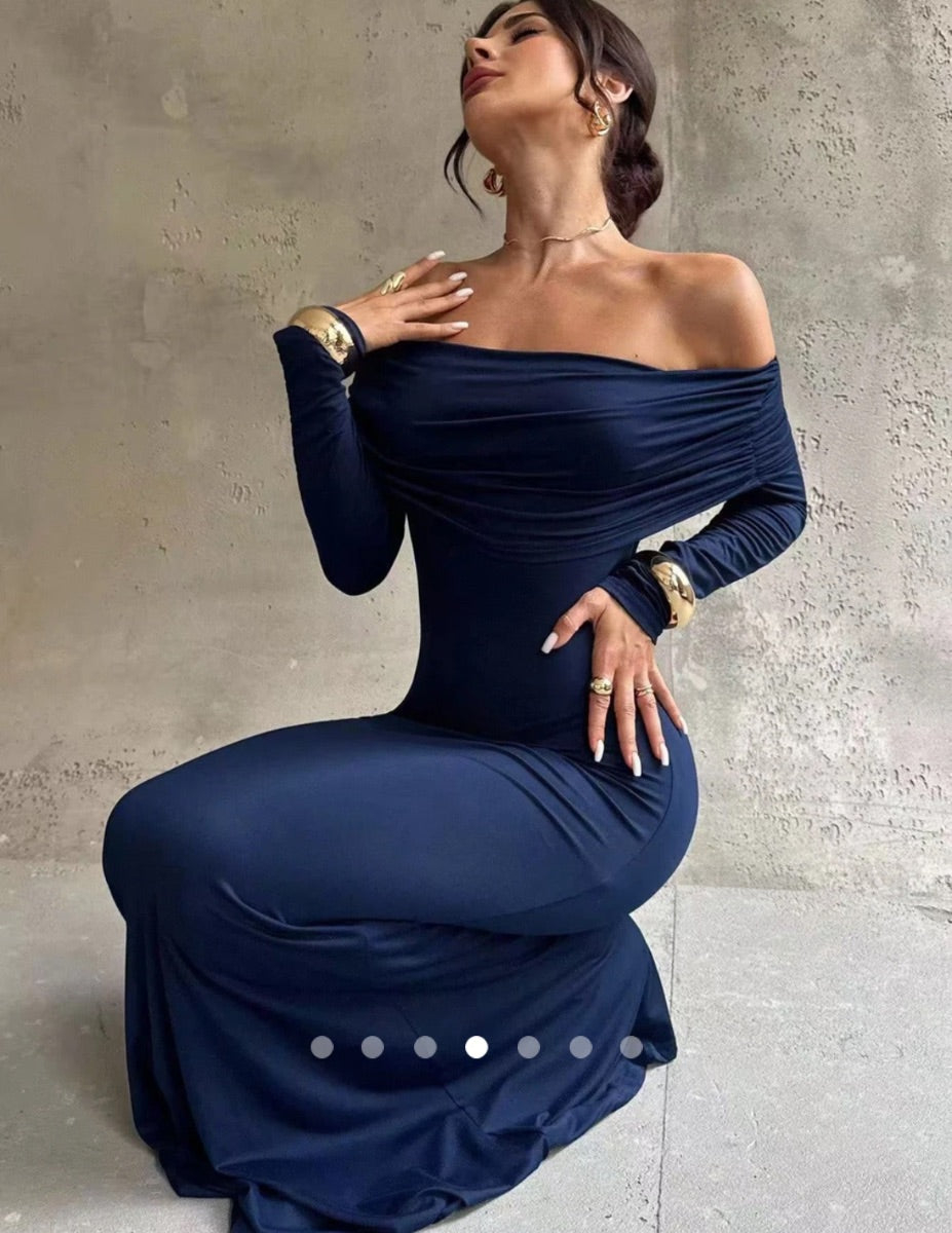 Backless Fishtail Dress // Navy