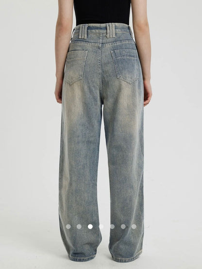 High Waist Straight Leg Jeans // Green