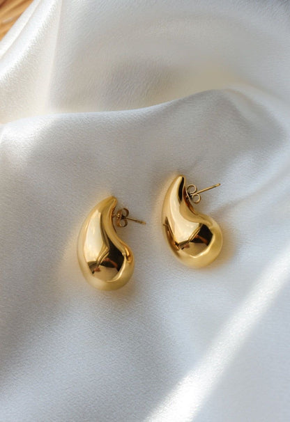Chunky Teardrop Earings (Big) // Gold