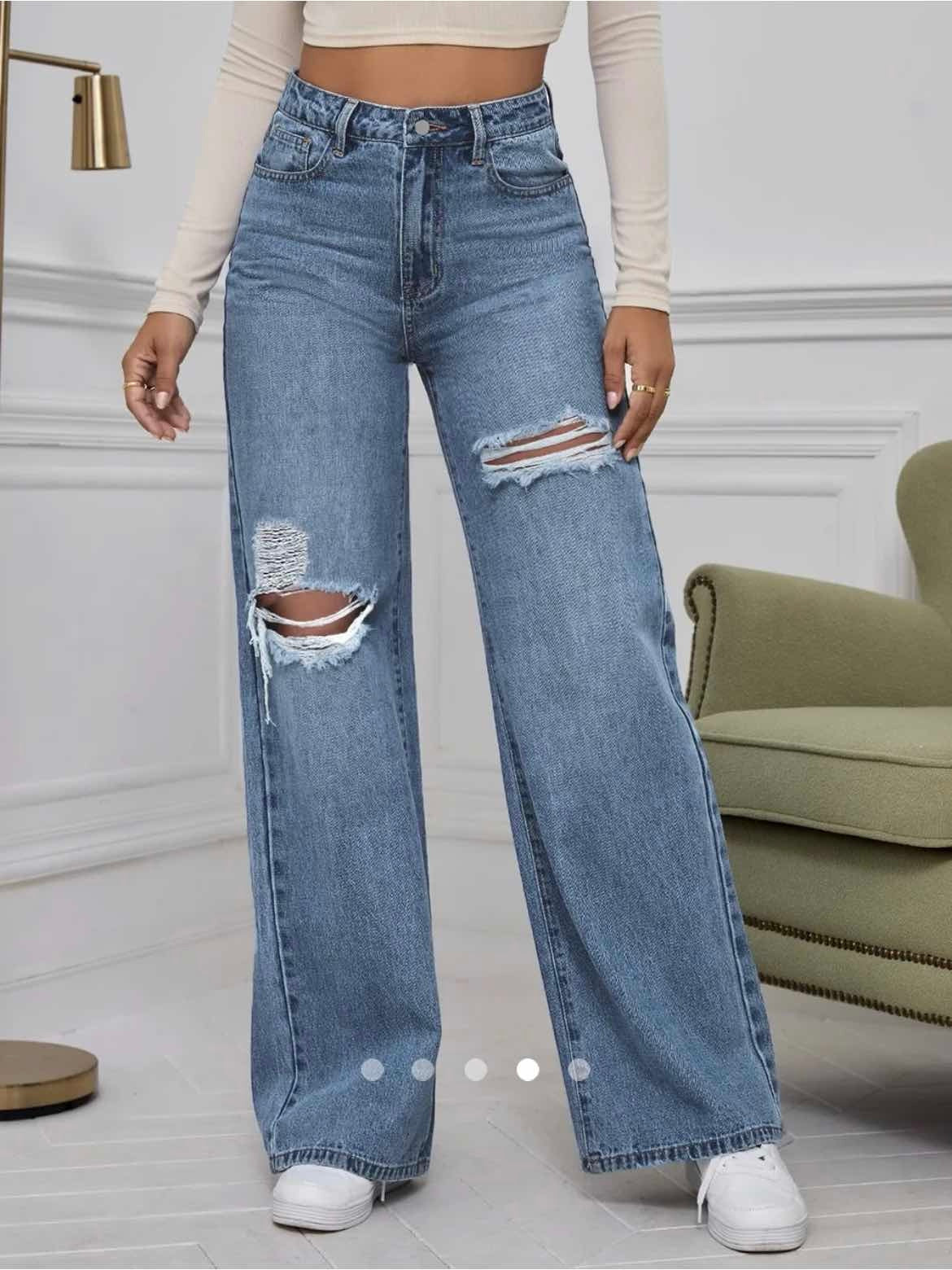 High Waist Straight Leg Jeans 004 // Blue