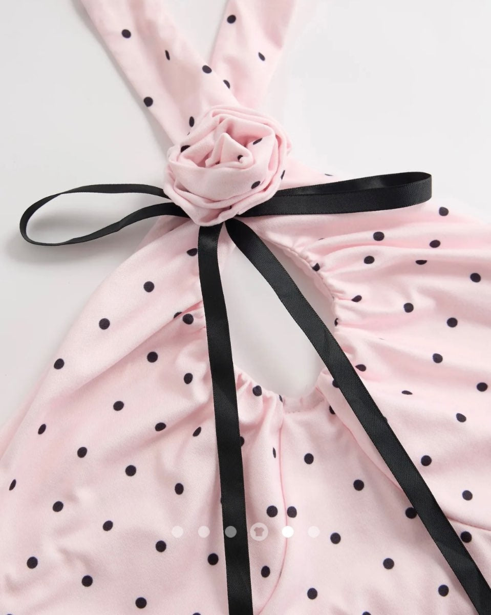 Bow Halter Top // Light Pink