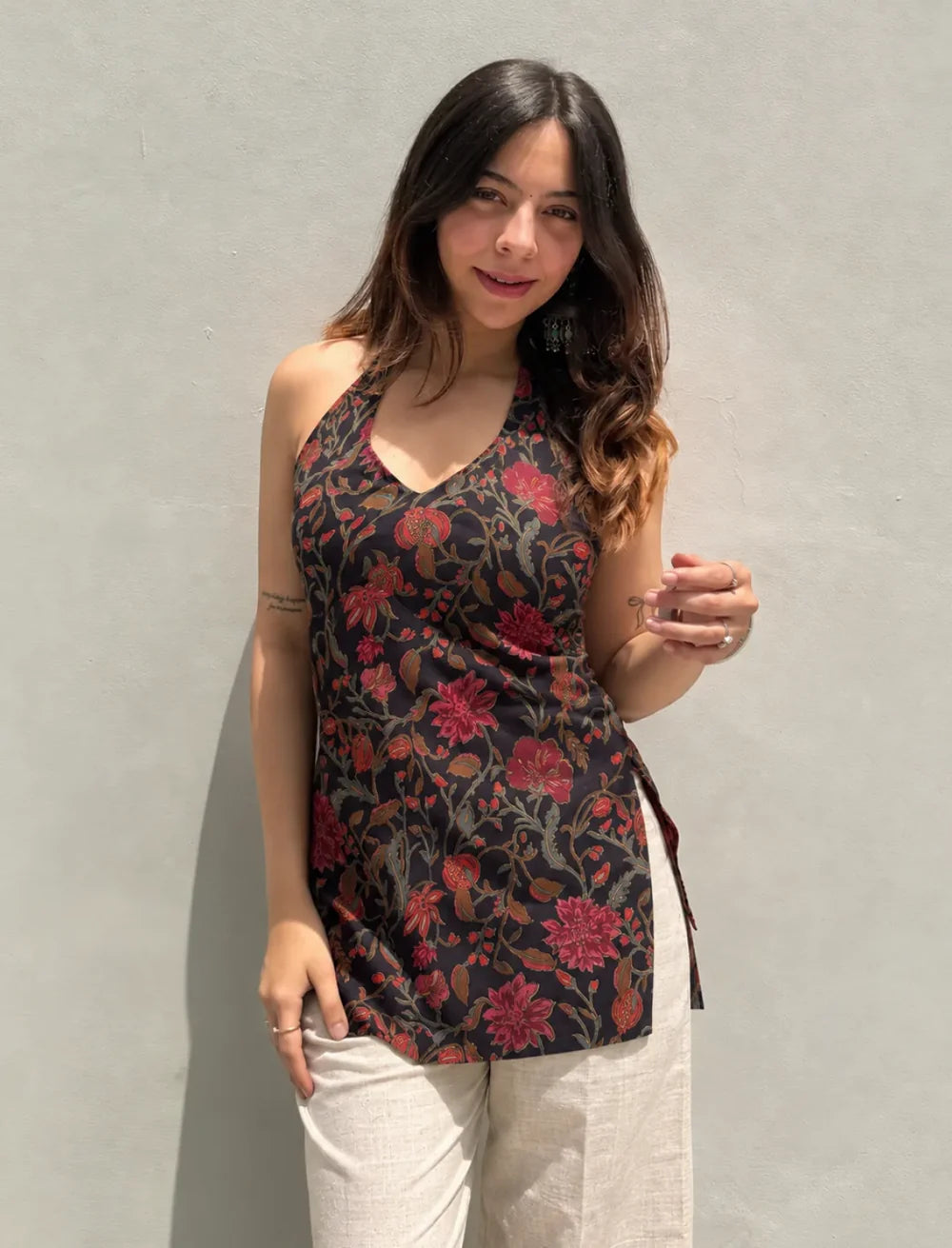 Sia // Halter Neck Kurti (100% Cotton)