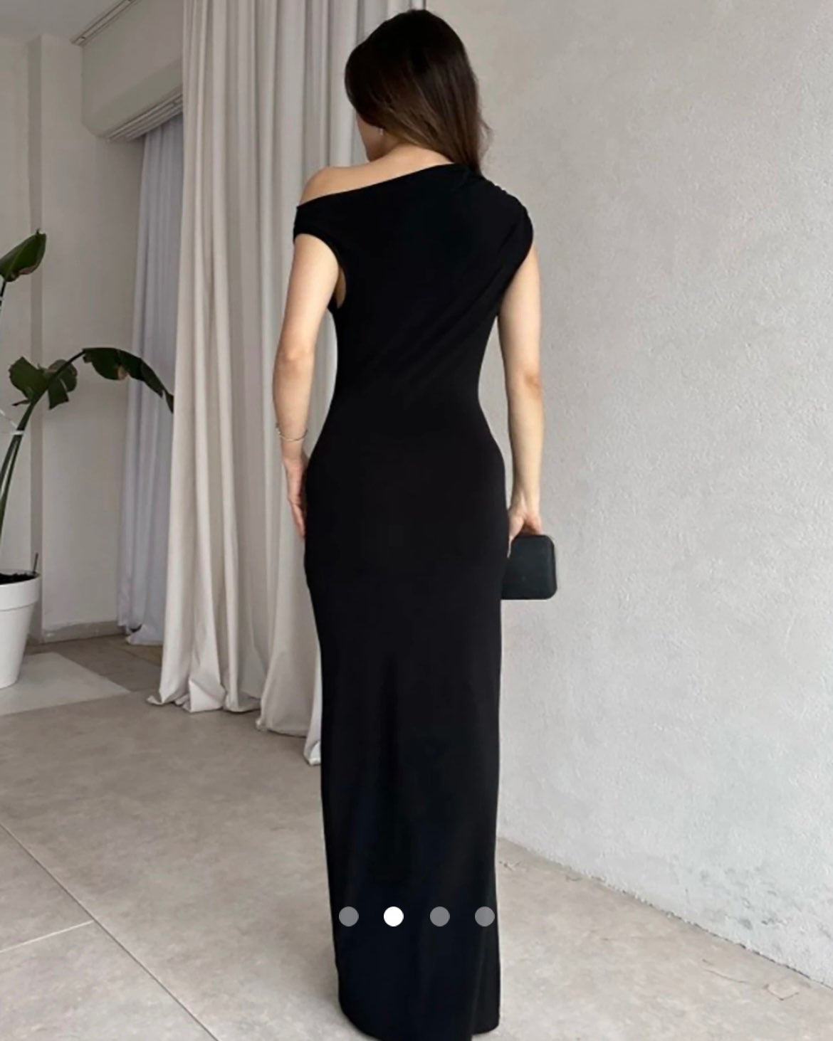 Asymmetrical Bodycon Dress // Black