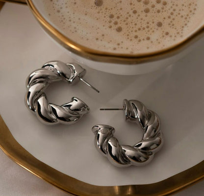 Twisted Earrings // Silver