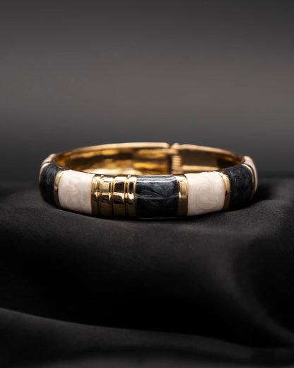 Chunky Bangle (Anti Tarnish) 025 // B&W
