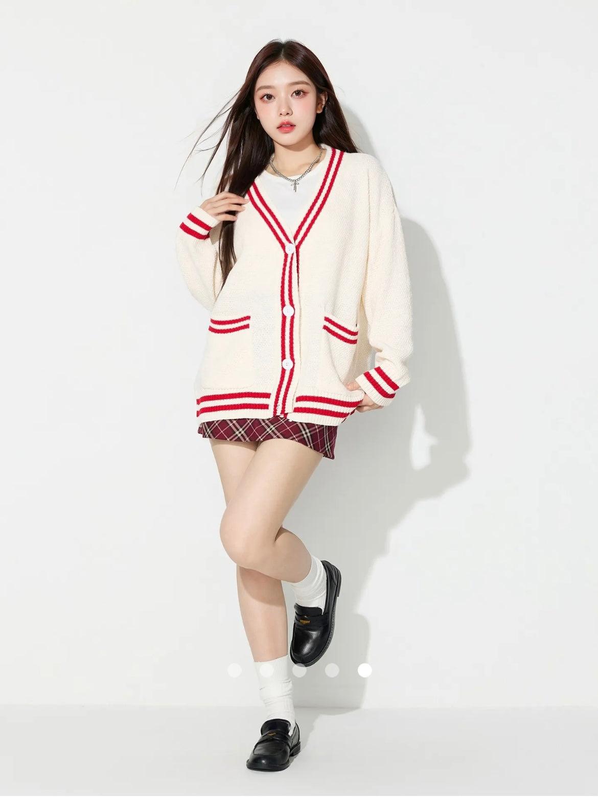 Color Block Knit Cardigan // Beige