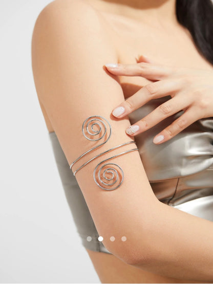 Geometric Arm Cuff // Silver