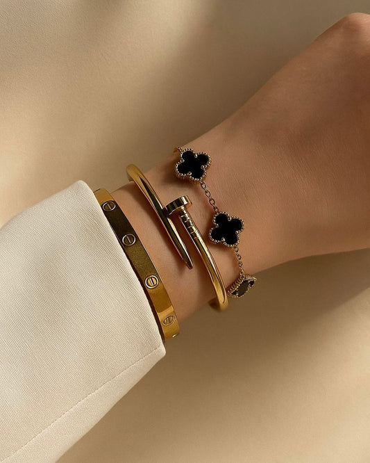 3pc Cartier Dupe Set (Anti Tarnish) // Black