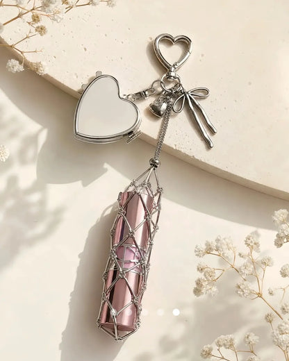 Heart Bag Charm // Silver
