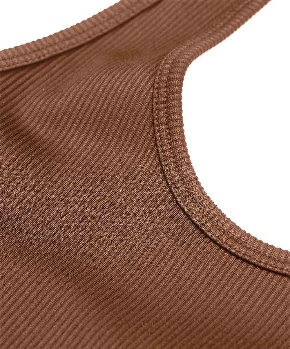 TheBTclub // Ribbed Racerback Top - Brown