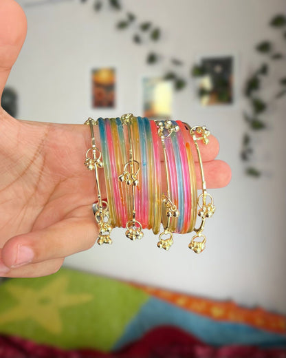 Multi Color // Jelly Bangles with Ghungroo (12+4)