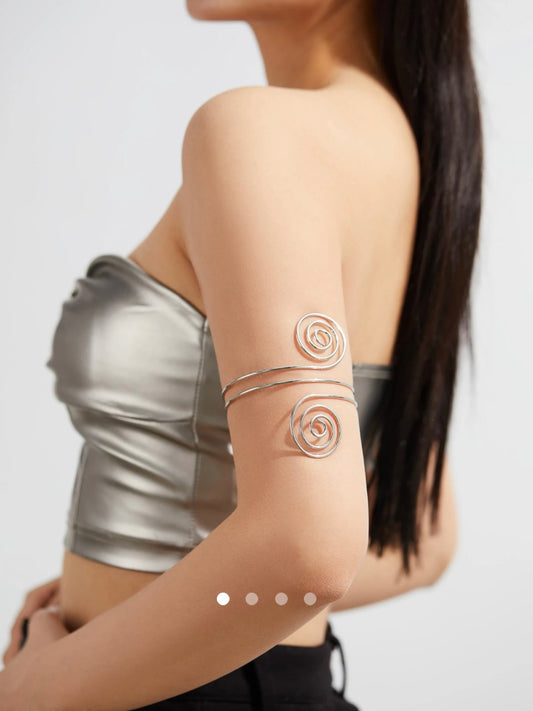 Geometric Arm Cuff // Silver