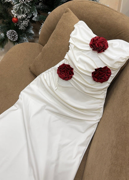 DIAMOND LADY // Christa Ruched Dress - White