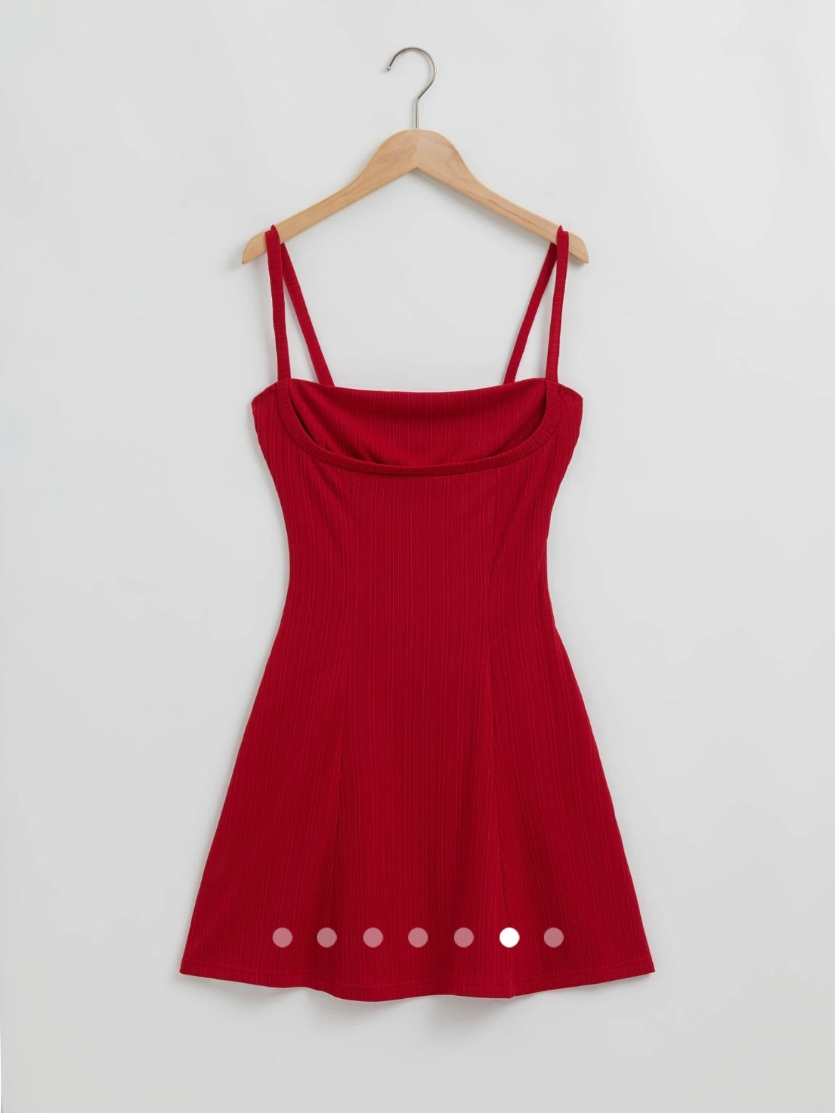 Square Neck Mini Dress // Red