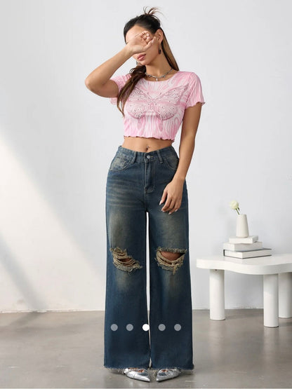 Mid Rise Straight Leg Jeans 003 // Dark Blue