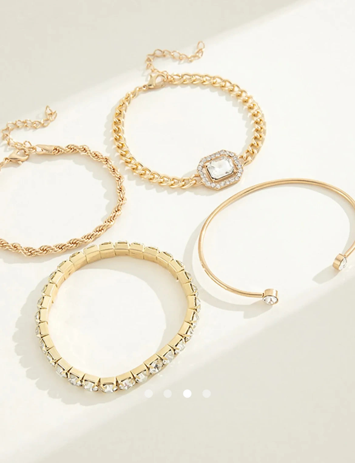 Rhinestone Bracelet Set 003 // Gold