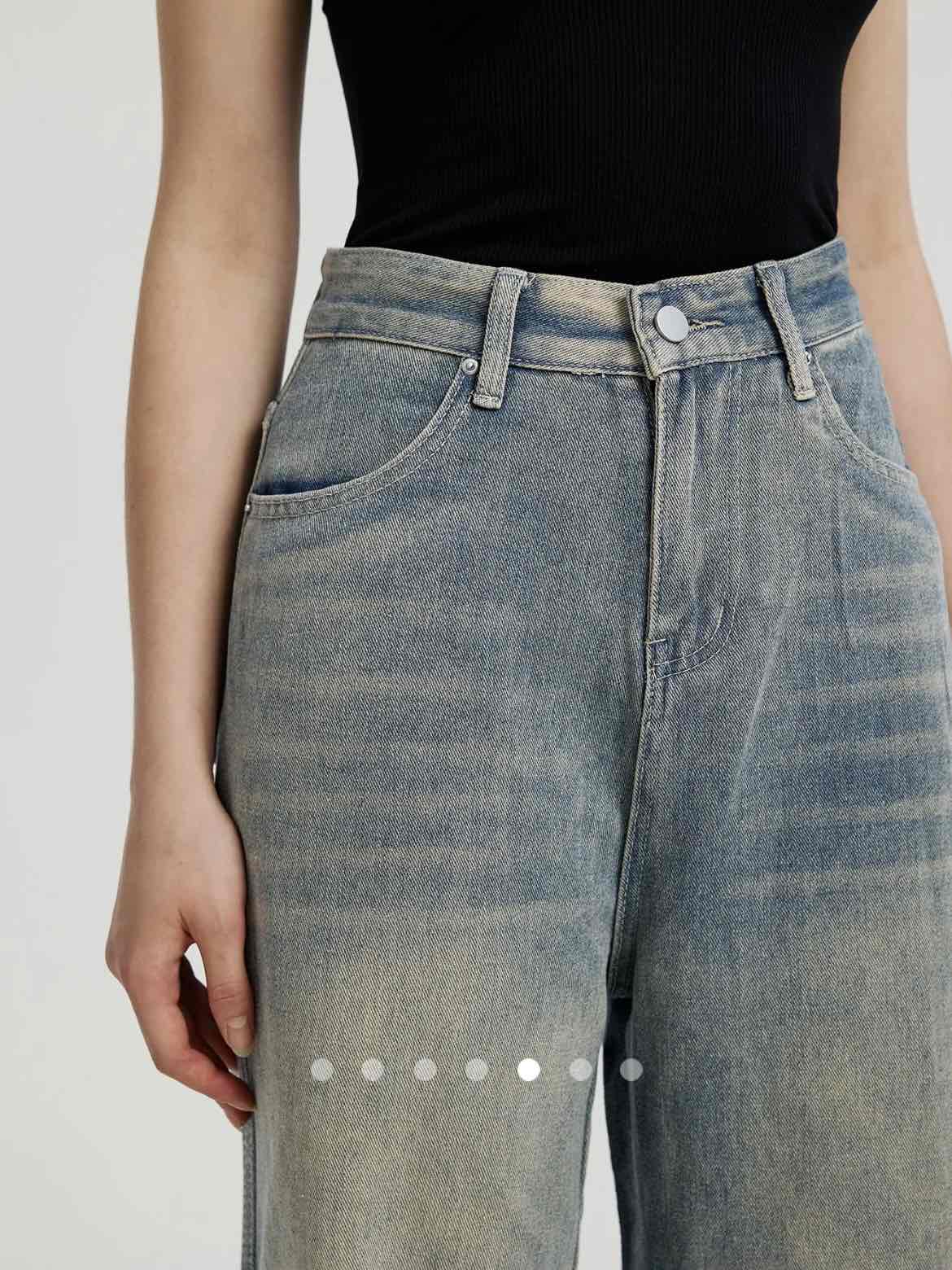 High Waist Straight Leg Jeans // Green