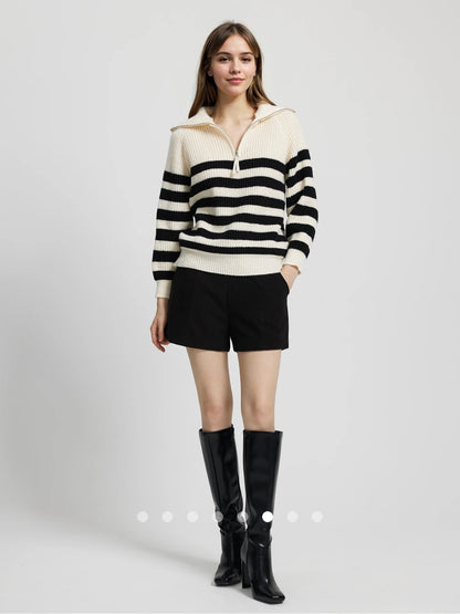Zipper Knit Pullover // Apricot